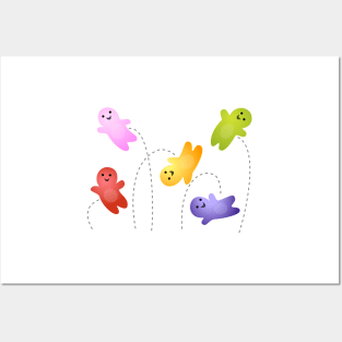 Cute jelly babies candy sweets cartoon Posters and Art